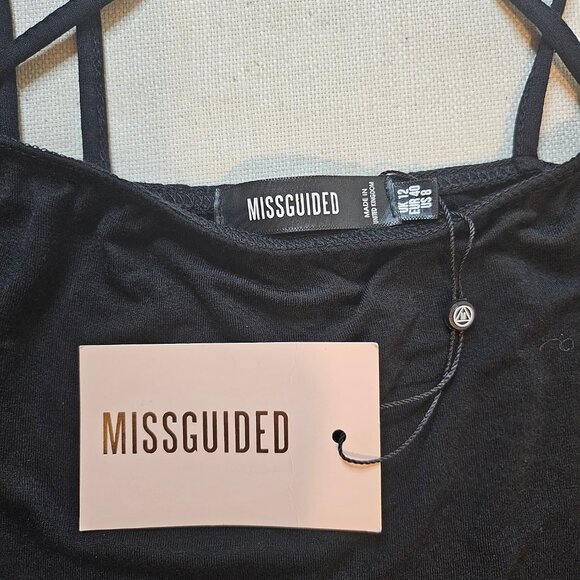 Missguided Asymmetrical Hem Double Strap Dress - Size 8 - Picture 7 of 11
